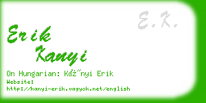 erik kanyi business card